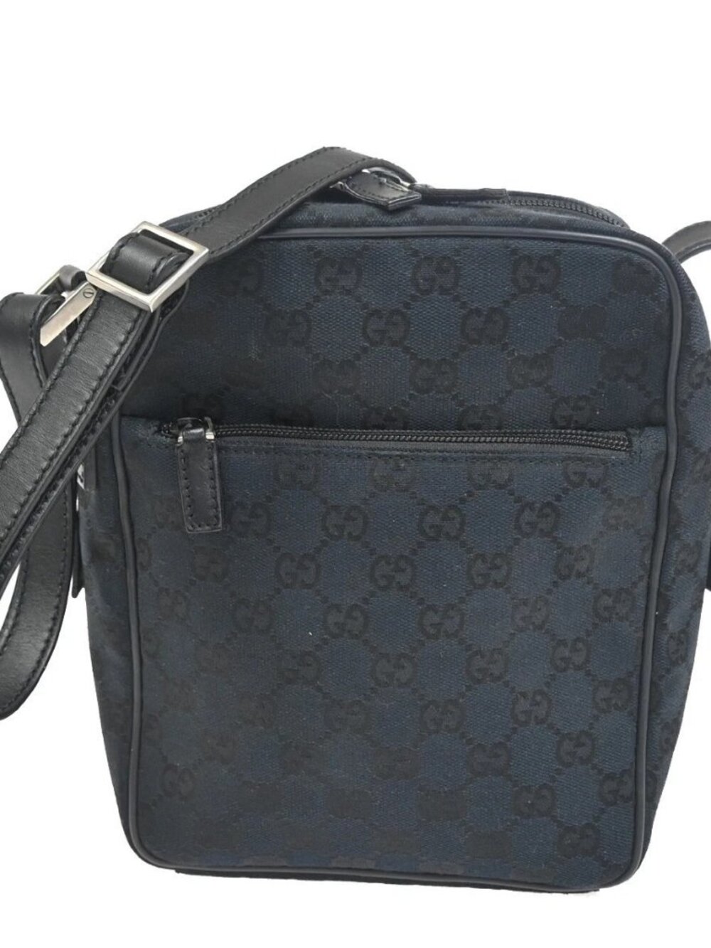 GUCCI Logo GG Pattern Cross Body Shoulder Bag Canvas Leather BE BK Italy 67CA766